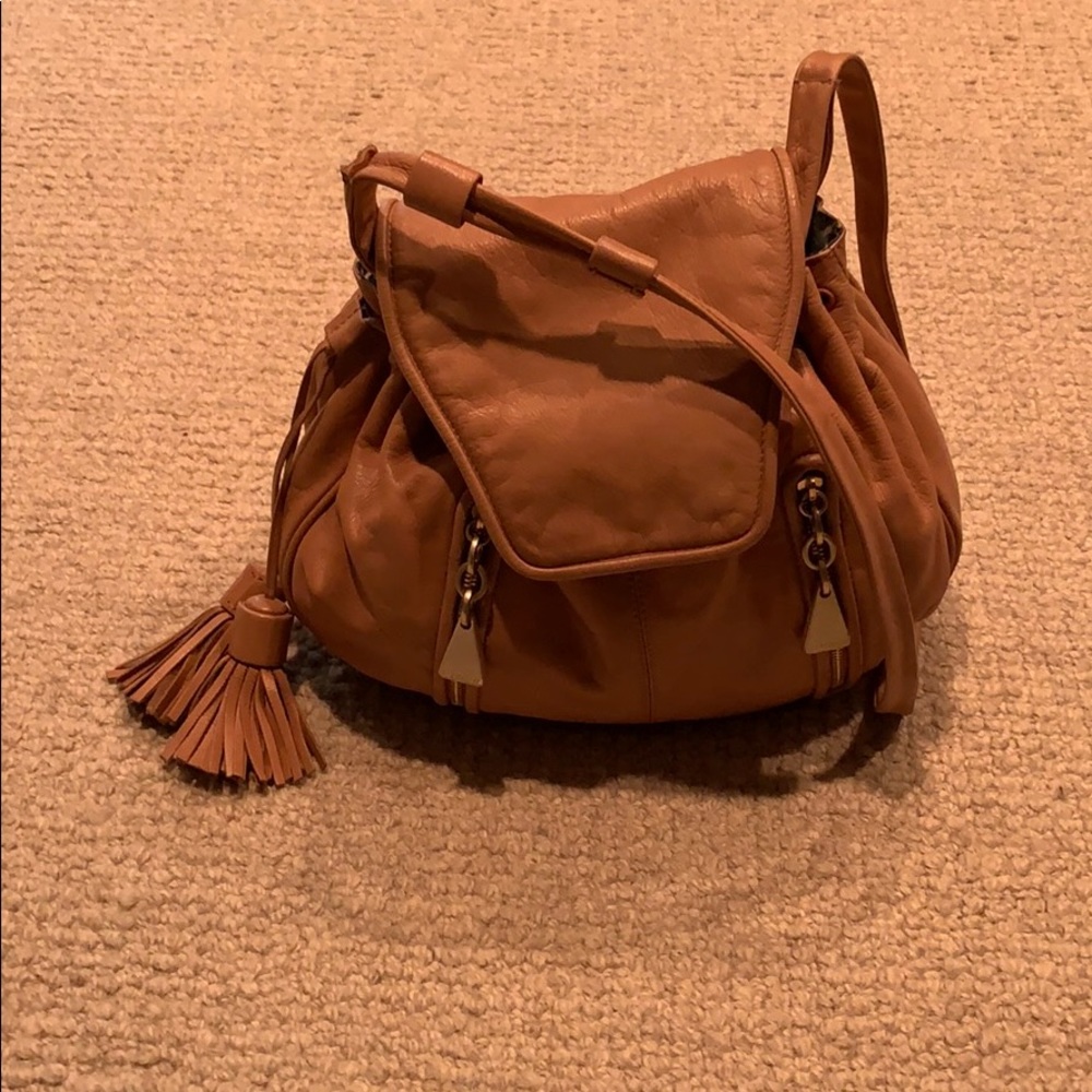 Chloe Tan Leather Shoulder Bag with Tassel
